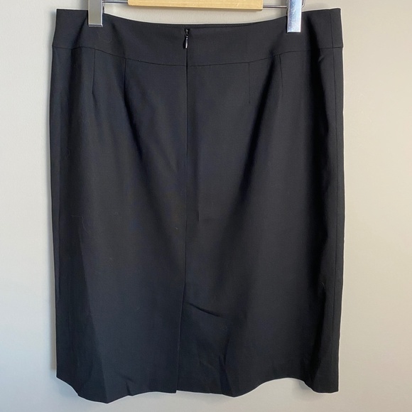 Talbots Women's Black Wool 1/4 Zip Up Midi Skirt Size 12 - Picture 3 of 12